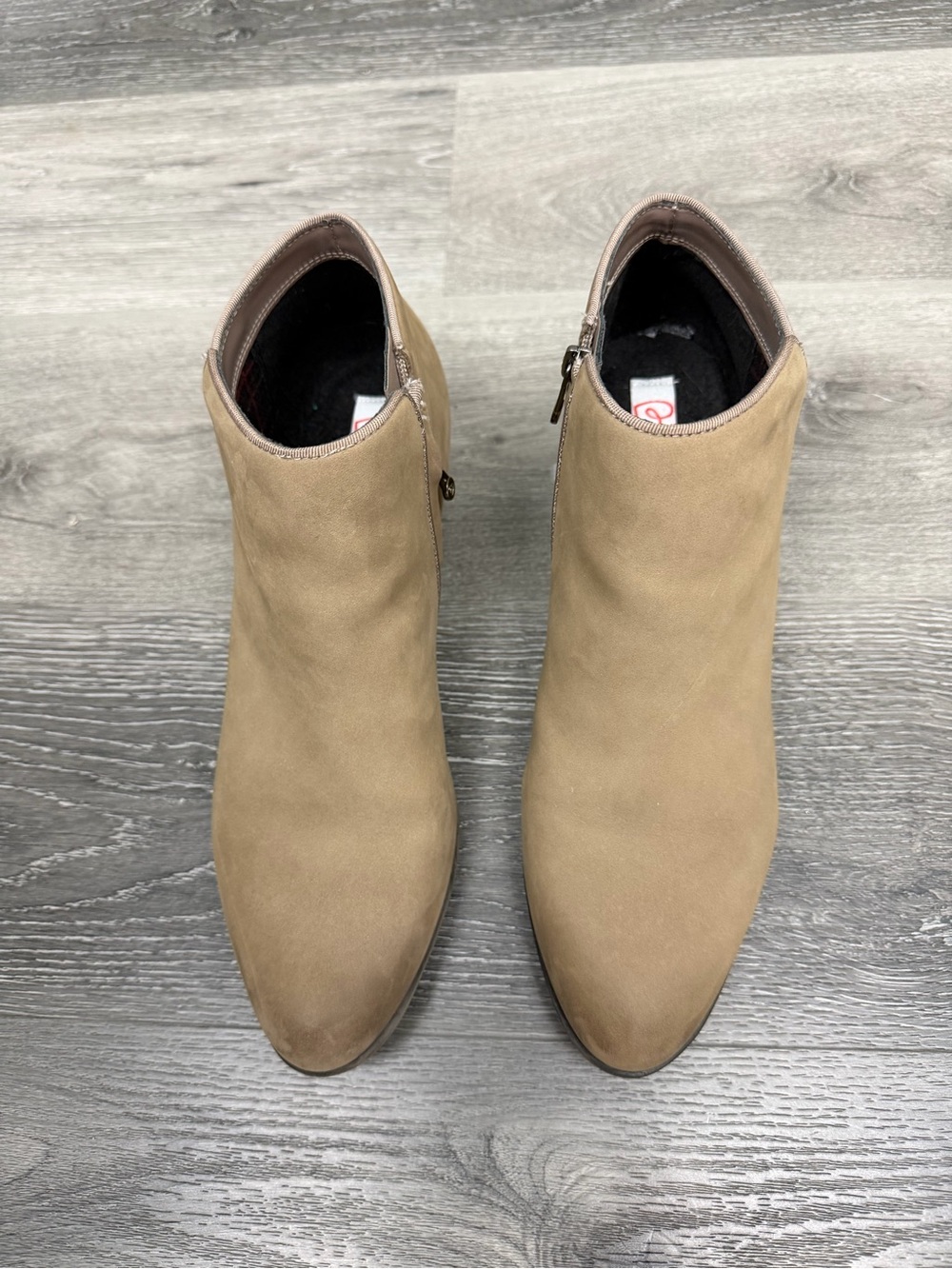 Blondo Taupe Waterproof Ankle Booties with Side Zip